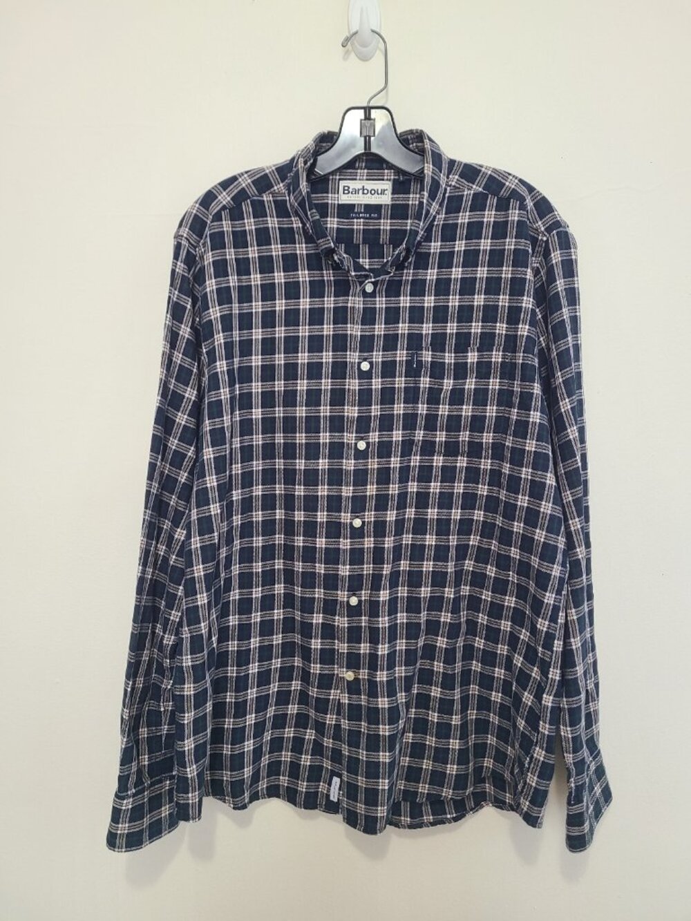 Barbour Stapleton County Check Plaid Button Shirt Men's Large Cotton